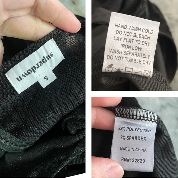 SUPERDOWN Kimberly Mesh Mini Dress in Black size Small - Picture 4 of 7